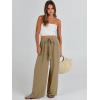 imageCaracilia Women Wide Leg Palazzo Pants Summer High Waist Flowy Casual Trousers Loose Lounge Beach Travel Vacation ClothesKhaki