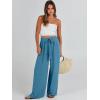 imageCaracilia Women Wide Leg Palazzo Pants Summer High Waist Flowy Casual Trousers Loose Lounge Beach Travel Vacation ClothesLake