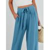 imageCaracilia Women Wide Leg Palazzo Pants Summer High Waist Flowy Casual Trousers Loose Lounge Beach Travel Vacation ClothesLake