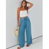 imageCaracilia Women Wide Leg Palazzo Pants Summer High Waist Flowy Casual Trousers Loose Lounge Beach Travel Vacation ClothesLake