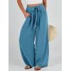 imageCaracilia Women Wide Leg Palazzo Pants Summer High Waist Flowy Casual Trousers Loose Lounge Beach Travel Vacation ClothesLake