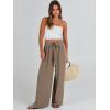 imageCaracilia Women Wide Leg Palazzo Pants Summer High Waist Flowy Casual Trousers Loose Lounge Beach Travel Vacation ClothesLight Brown