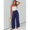 imageCaracilia Women Wide Leg Palazzo Pants Summer High Waist Flowy Casual Trousers Loose Lounge Beach Travel Vacation ClothesNavy Blue