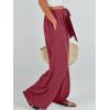 imageCaracilia Women Wide Leg Palazzo Pants Summer High Waist Flowy Casual Trousers Loose Lounge Beach Travel Vacation ClothesRust Red
