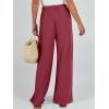 imageCaracilia Women Wide Leg Palazzo Pants Summer High Waist Flowy Casual Trousers Loose Lounge Beach Travel Vacation ClothesRust Red