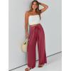 imageCaracilia Women Wide Leg Palazzo Pants Summer High Waist Flowy Casual Trousers Loose Lounge Beach Travel Vacation ClothesRust Red