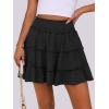 imageCaracilia Womens Summer Flowy Mini Skorts Skirts High Waist Ruffle Tiered Casual Cute Boho Beach Short Skirts Builtin ShortsBlack