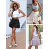 imageCaracilia Womens Summer Flowy Mini Skorts Skirts High Waist Ruffle Tiered Casual Cute Boho Beach Short Skirts Builtin ShortsBlack