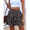 imageCaracilia Womens Summer Flowy Mini Skorts Skirts High Waist Ruffle Tiered Casual Cute Boho Beach Short Skirts Builtin ShortsBlack Floral