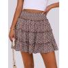 imageCaracilia Womens Summer Flowy Mini Skorts Skirts High Waist Ruffle Tiered Casual Cute Boho Beach Short Skirts Builtin ShortsBrown Floral
