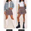 imageCaracilia Womens Summer Flowy Mini Skorts Skirts High Waist Ruffle Tiered Casual Cute Boho Beach Short Skirts Builtin ShortsBrown Floral