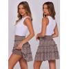 imageCaracilia Womens Summer Flowy Mini Skorts Skirts High Waist Ruffle Tiered Casual Cute Boho Beach Short Skirts Builtin ShortsBrown Floral
