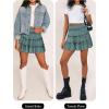 imageCaracilia Womens Summer Flowy Mini Skorts Skirts High Waist Ruffle Tiered Casual Cute Boho Beach Short Skirts Builtin ShortsGreen Floral