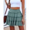 imageCaracilia Womens Summer Flowy Mini Skorts Skirts High Waist Ruffle Tiered Casual Cute Boho Beach Short Skirts Builtin ShortsGreen Floral