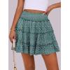 imageCaracilia Womens Summer Flowy Mini Skorts Skirts High Waist Ruffle Tiered Casual Cute Boho Beach Short Skirts Builtin ShortsGreen Floral
