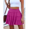 imageCaracilia Womens Summer Flowy Mini Skorts Skirts High Waist Ruffle Tiered Casual Cute Boho Beach Short Skirts Builtin ShortsHot Pink