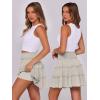 imageCaracilia Womens Summer Flowy Mini Skorts Skirts High Waist Ruffle Tiered Casual Cute Boho Beach Short Skirts Builtin ShortsKhaki