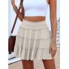 imageCaracilia Womens Summer Flowy Mini Skorts Skirts High Waist Ruffle Tiered Casual Cute Boho Beach Short Skirts Builtin ShortsKhaki