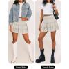 imageCaracilia Womens Summer Flowy Mini Skorts Skirts High Waist Ruffle Tiered Casual Cute Boho Beach Short Skirts Builtin ShortsKhaki