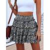 imageCaracilia Womens Summer Flowy Mini Skorts Skirts High Waist Ruffle Tiered Casual Cute Boho Beach Short Skirts Builtin ShortsMulticolor Floral