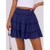 imageCaracilia Womens Summer Flowy Mini Skorts Skirts High Waist Ruffle Tiered Casual Cute Boho Beach Short Skirts Builtin ShortsNavy Blue