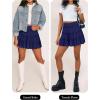 imageCaracilia Womens Summer Flowy Mini Skorts Skirts High Waist Ruffle Tiered Casual Cute Boho Beach Short Skirts Builtin ShortsNavy Blue