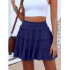 imageCaracilia Womens Summer Flowy Mini Skorts Skirts High Waist Ruffle Tiered Casual Cute Boho Beach Short Skirts Builtin ShortsNavy Blue