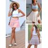 imageCaracilia Womens Summer Flowy Mini Skorts Skirts High Waist Ruffle Tiered Casual Cute Boho Beach Short Skirts Builtin ShortsPink
