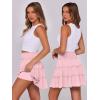 imageCaracilia Womens Summer Flowy Mini Skorts Skirts High Waist Ruffle Tiered Casual Cute Boho Beach Short Skirts Builtin ShortsPink