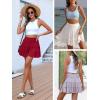 imageCaracilia Womens Summer Flowy Mini Skorts Skirts High Waist Ruffle Tiered Casual Cute Boho Beach Short Skirts Builtin ShortsRed