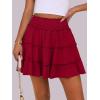 imageCaracilia Womens Summer Flowy Mini Skorts Skirts High Waist Ruffle Tiered Casual Cute Boho Beach Short Skirts Builtin ShortsRed