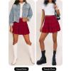 imageCaracilia Womens Summer Flowy Mini Skorts Skirts High Waist Ruffle Tiered Casual Cute Boho Beach Short Skirts Builtin ShortsRed