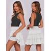 imageCaracilia Womens Summer Flowy Mini Skorts Skirts High Waist Ruffle Tiered Casual Cute Boho Beach Short Skirts Builtin ShortsWhite