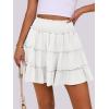 imageCaracilia Womens Summer Flowy Mini Skorts Skirts High Waist Ruffle Tiered Casual Cute Boho Beach Short Skirts Builtin ShortsWhite