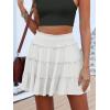 imageCaracilia Womens Summer Flowy Mini Skorts Skirts High Waist Ruffle Tiered Casual Cute Boho Beach Short Skirts Builtin ShortsWhite