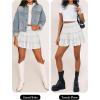 imageCaracilia Womens Summer Flowy Mini Skorts Skirts High Waist Ruffle Tiered Casual Cute Boho Beach Short Skirts Builtin ShortsWhite