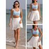 imageCaracilia Womens Summer Flowy Mini Skorts Skirts High Waist Ruffle Tiered Casual Cute Boho Beach Short Skirts Builtin ShortsWhite