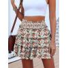 imageCaracilia Womens Summer Flowy Mini Skorts Skirts High Waist Ruffle Tiered Casual Cute Boho Beach Short Skirts Builtin ShortsWhite Pink Floral