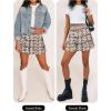 imageCaracilia Womens Summer Flowy Mini Skorts Skirts High Waist Ruffle Tiered Casual Cute Boho Beach Short Skirts Builtin ShortsWhite Pink Floral