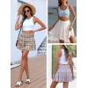 imageCaracilia Womens Summer Flowy Mini Skorts Skirts High Waist Ruffle Tiered Casual Cute Boho Beach Short Skirts Builtin ShortsWhite Pink Floral