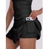 imageCaracilia Womens Tennis Dress Built in Shorts Square Neck Sleeveless Workout Athletic Mini Skort Dress Golf Summer OutfitsBlack