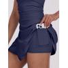 imageCaracilia Womens Tennis Dress Built in Shorts Square Neck Sleeveless Workout Athletic Mini Skort Dress Golf Summer OutfitsDark Blue