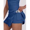 imageCaracilia Womens Tennis Dress Built in Shorts Square Neck Sleeveless Workout Athletic Mini Skort Dress Golf Summer OutfitsDeep Blue