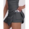 imageCaracilia Womens Tennis Dress Built in Shorts Square Neck Sleeveless Workout Athletic Mini Skort Dress Golf Summer OutfitsDeep Grey