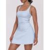 imageCaracilia Womens Tennis Dress Built in Shorts Square Neck Sleeveless Workout Athletic Mini Skort Dress Golf Summer OutfitsLight Blue