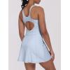 imageCaracilia Womens Tennis Dress Built in Shorts Square Neck Sleeveless Workout Athletic Mini Skort Dress Golf Summer OutfitsLight Blue