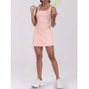imageCaracilia Womens Tennis Dress Built in Shorts Square Neck Sleeveless Workout Athletic Mini Skort Dress Golf Summer OutfitsLight Pink