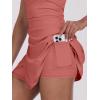 imageCaracilia Womens Tennis Dress Built in Shorts Square Neck Sleeveless Workout Athletic Mini Skort Dress Golf Summer OutfitsOrange Rust