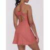 imageCaracilia Womens Tennis Dress Built in Shorts Square Neck Sleeveless Workout Athletic Mini Skort Dress Golf Summer OutfitsOrange Rust