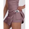 imageCaracilia Womens Tennis Dress Built in Shorts Square Neck Sleeveless Workout Athletic Mini Skort Dress Golf Summer OutfitsPurple Brown